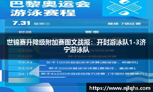 世锦赛升降级附加赛图文战报：开封游泳队1-3济宁游泳队